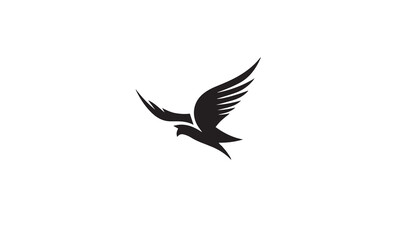 Obraz premium bird logo design black simple flat icon on white background