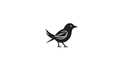 bird logo design black simple flat icon on white background