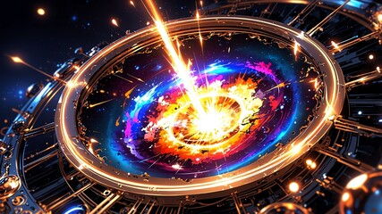 colorful explosion power energy concept background anime cartoon illustration design