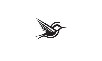 Fototapeta premium bird logo design black simple flat icon on white background