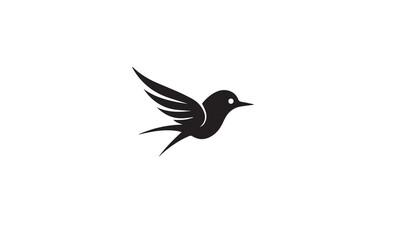bird logo design black simple flat icon on white background