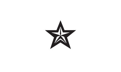 Obraz premium star logo design black simple line art on white background