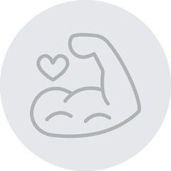 Muscle Vector Line Grey Circle Grey