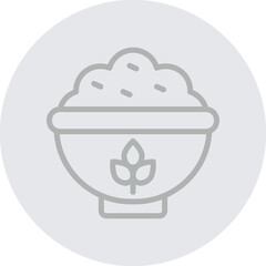 Oats Vector Line Grey Circle Grey