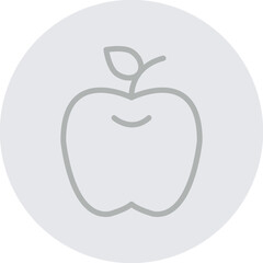 Apple Vector Line Grey Circle Grey