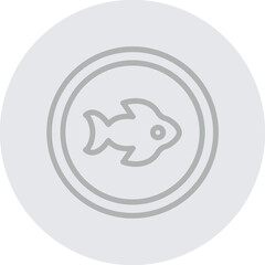 Obraz premium Fish Vector Line Grey Circle Grey
