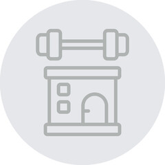 Obraz premium Gym Vector Line Grey Circle Grey