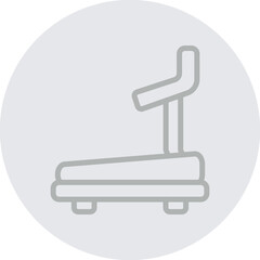 Treadmill Vector Line Grey Circle Grey