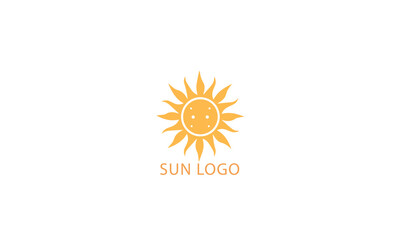 sun logo design black simple flat icon on white background