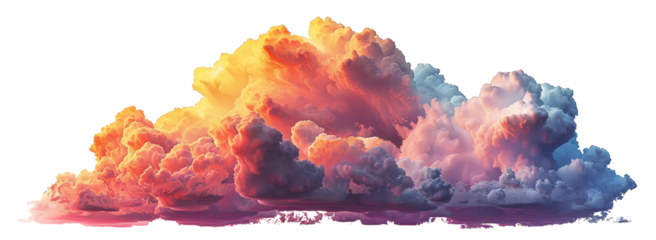 Picturesque sunset clouds, cut out