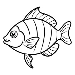 Fish Minimalist and Simple Silhouette Vector illustration