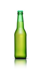 small glass bottle with beer