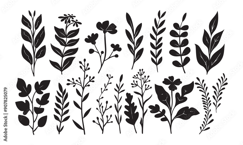 Aufkleber set of hand drawing graphics trees elements outline symbol for architecture and landscape design , l