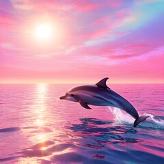 Fototapeta premium dolphin jumping out of the water