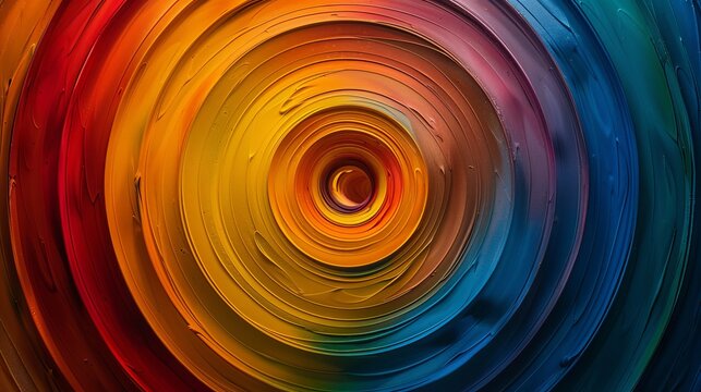 Concentric circles radiating outward with vibrant color gradients