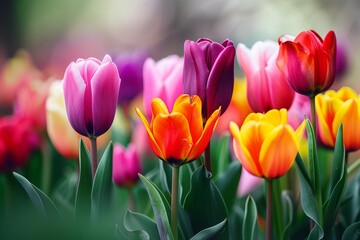 Obraz premium colorful tulips background