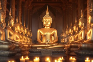 Golden Buddha statue in the temple
