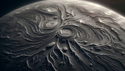 Close-up Texture of Fermium with Light Reflections and Shadows