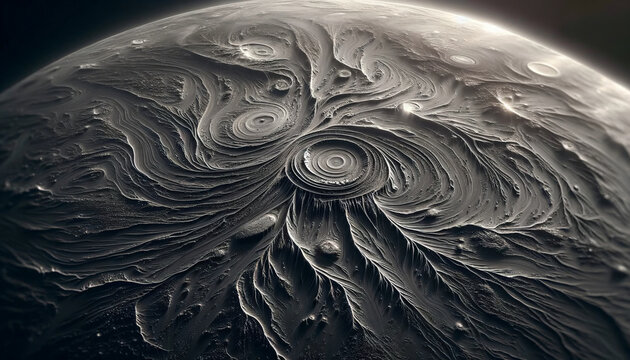 Close-up Texture of Fermium with Light Reflections and Shadows