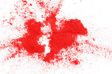 red powder isolated on transparent background.