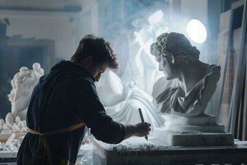 Obraz premium Sculptor at Work