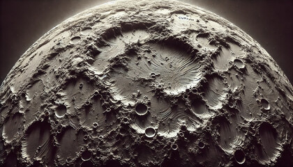 Close-up Texture of Curium with Light Reflections and Shadows