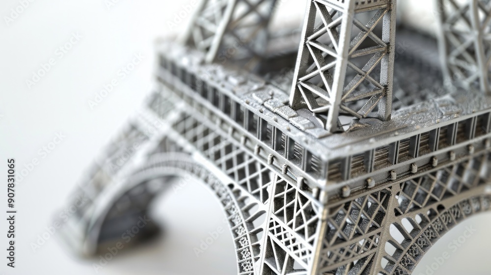 Poster a photorealistic close-up of the eiffel tower's intricate latticework