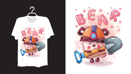 Cartoon Vector T-Shirt Design Fully Editable High Quality