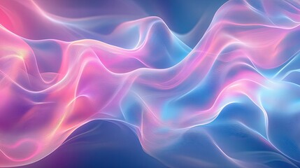 Obraz premium Fluid abstract background featuring sound waves in pink and blue tones, emphasizing movement and rhythm