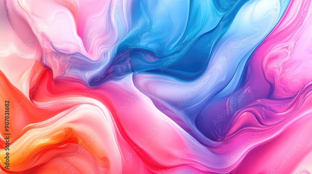 Poster fluid abstract design with smoothly transitioning colors, perfect for a modern and dynamic backdrop