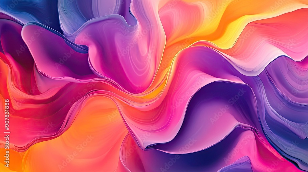 Poster fluid abstract design with smoothly transitioning colors, perfect for a modern and dynamic backdrop