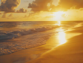 Golden Hour Sunset Beach Photo
