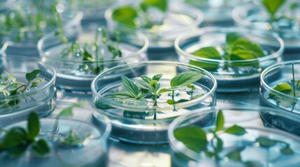 Plant Experiment in Petri Dishes.