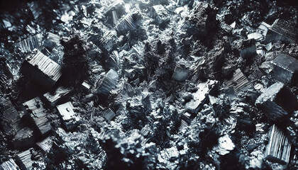 Close-up Texture of Antimony with Light Reflections and Shadows