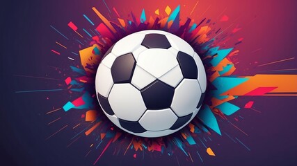 Naklejka premium abstract mosaic soccer banner with vibrant colors and background