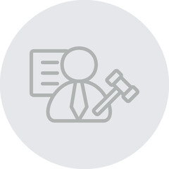 Legal Advisor Vector Line Grey Circle Grey