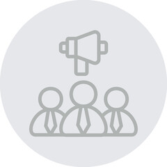 Marketing Team Vector Line Grey Circle Grey