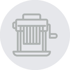 Pasta Machine Vector Line Grey Circle Grey