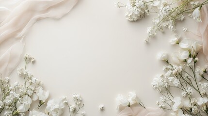Stylish wedding invitation featuring a delicate floral border, creating an elegant and romantic design