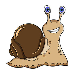 Cartoon snail isolated on white background
