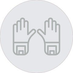 Obraz premium Gloves Vector Line Grey Circle Grey