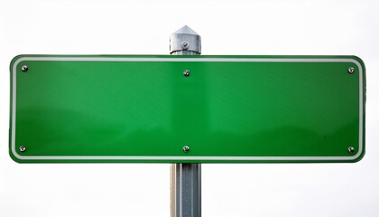 Green street sign isolated in white