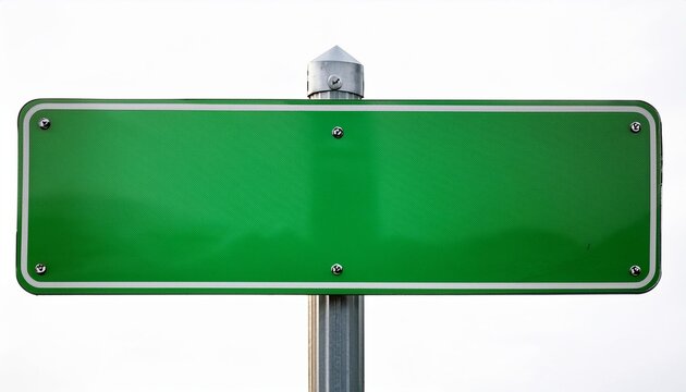 Green street sign isolated in white