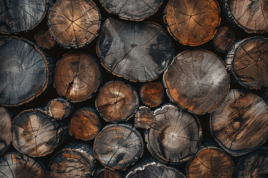 stacked loggs of fire wood background