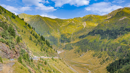 landscape with mountains sky and clouds