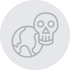 Earth Danger Vector Line Grey Circle Grey