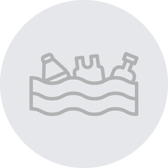 Ocean Waste Vector Line Grey Circle Grey