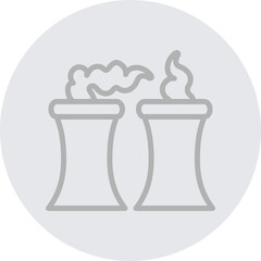 Air Pollution Vector Line Grey Circle Grey