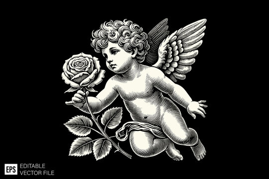 Vintage Cupid illustration design ideas