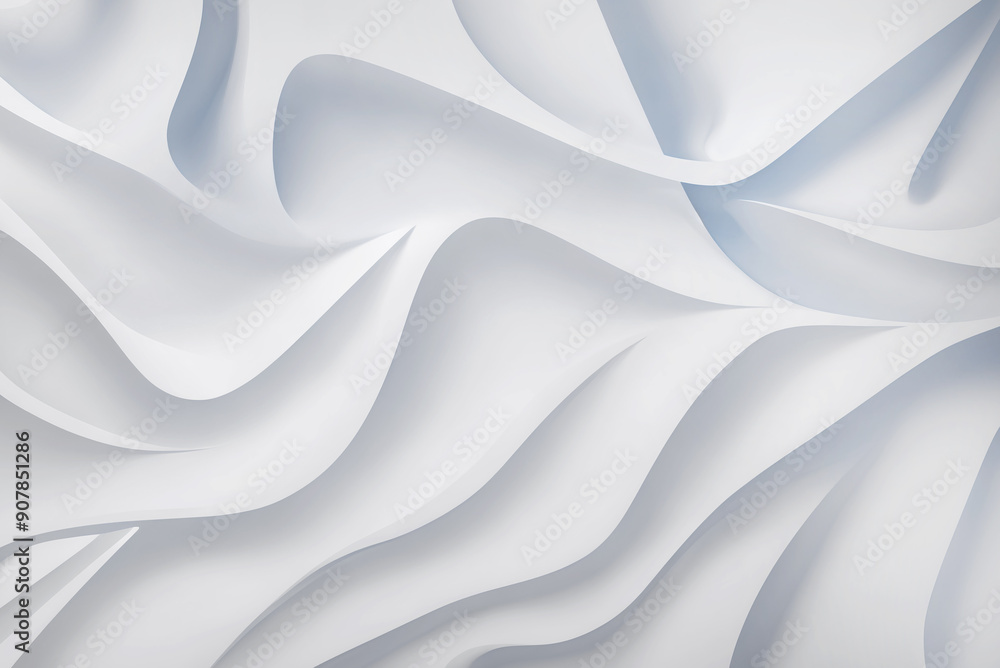 Fototapete abstract geometric texture with intersecting white waves and curved shapes. white background of geom